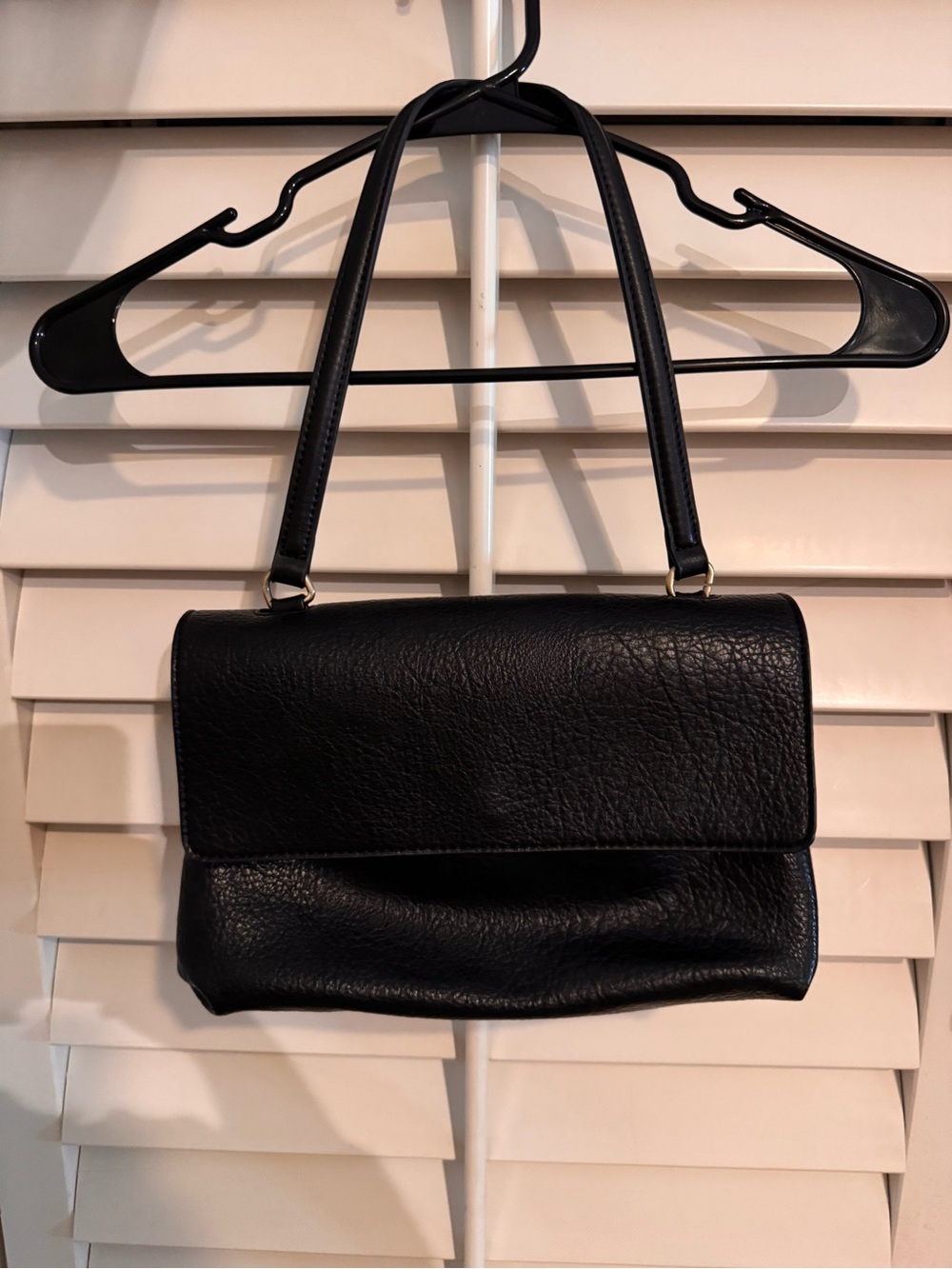 Joy Susan Classic Vegan Black Leather Shoulder Bag - Elegant Everyday Handbag